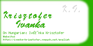 krisztofer ivanka business card